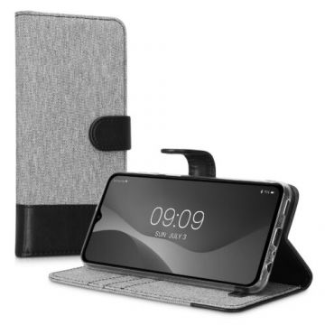 Husa Kwmobile pentru Samsung Galaxy M23 5G, Textil, Gri/Negru, 58356.22