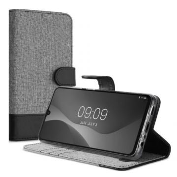 Husa Kwmobile pentru Samsung Galaxy M32 4G, Textil, Gri/Negru, 58355.22