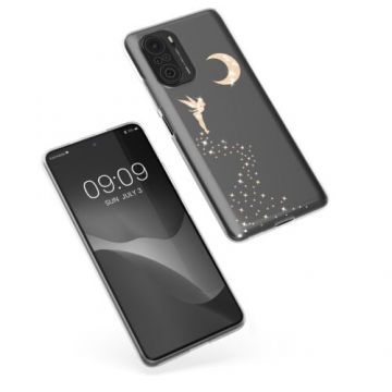 Husa Kwmobile pentru Xiaomi Mi 11i/Poco F3, Silicon, Transparent/Auriu, 57093.01