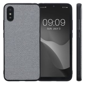 Husa Kwmobile pentru Xiaomi Redmi 9A/Redmi 9AT, Textil, Gri, 57492.22