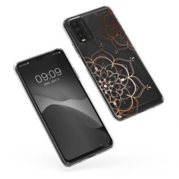 Husa Kwmobile pentru Xiaomi Redmi 9T, Silicon, Transparent/Rose Gold, 57085.02