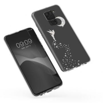 Husa Kwmobile pentru Xiaomi Redmi Note 9, Silicon, Transparent/Argintiu, 57084.04