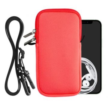 Husa Universala Kwmobile marime XL - 6,8 inch, Neopren, Coral, 58700.4.103