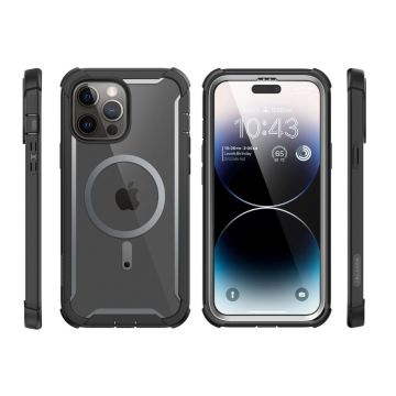 Carcasa 360 grade Supcase i-Blason Ares MagSafe compatibila cu iPhone 14 Pro, Protectie display, Negru
