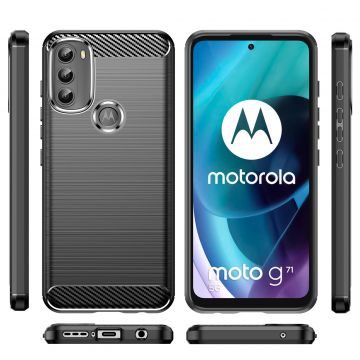 Carcasa Flexible Carbon compatibila cu Motorola Moto G71 5G Black