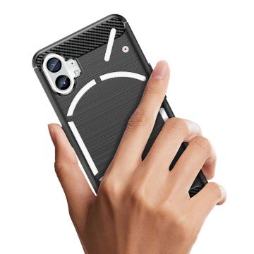 Carcasa Flexible Carbon compatibila cu Nothing Phone 1 Black