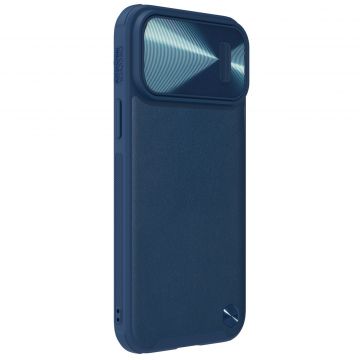 Carcasa Nillkin Cam Shield Leather S compatibila cu iPhone 14 Pro Blue