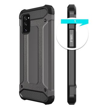 Carcasa Rugged Hybrid Armor compatibila cu Samsung Galaxy A03s Black