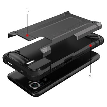 Carcasa Rugged Hybrid Armor compatibila cu Xiaomi Redmi Note 11T 5G / Redmi Note 11S 5G / Poco M4 Pro 5G Black