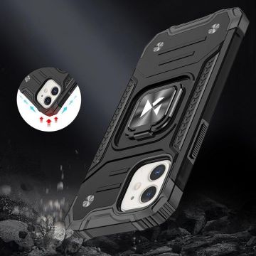 Carcasa Wozinsky Ring Armor compatibila cu iPhone 14, Functie magnetica, Black