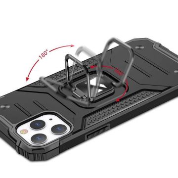 Carcasa Wozinsky Ring Armor compatibila cu iPhone 14 Pro, Functie magnetica, Black