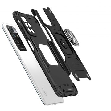 Carcasa Wozinsky Ring Armor compatibila cu Xiaomi Redmi 10, Functie magnetica, Black