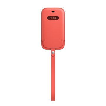 Husa Apple Leather Sleeve MagSafe pentru iPhone 12 Mini Pink Citrus
