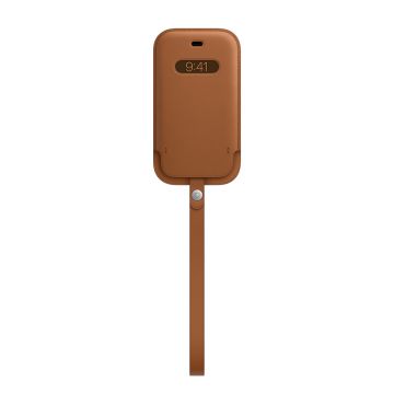 Husa Apple Leather Sleeve MagSafe pentru iPhone 12 Mini Saddle Brown