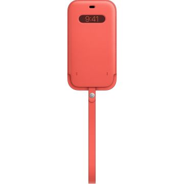 Husa Apple Leather Sleeve MagSafe pentru iPhone 12 Pro Max Pink Citrus