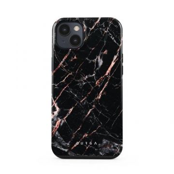 Husa Burga Dual Layer Rose Gold Marble compatibila cu iPhone 14, Negru