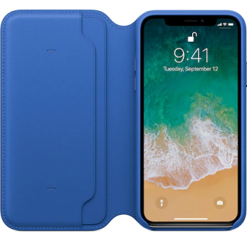 Husa de protectie Apple Folio pentru iPhone X Electric Blue