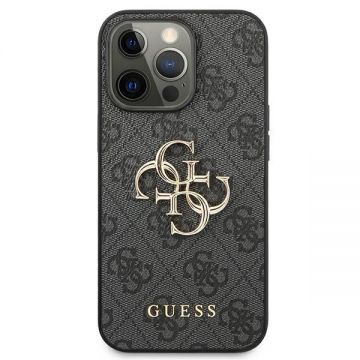 Husa Guess GUHCP13X4GMGGR compatibila cu iPhone 13 Pro Max, 4G Big Metal Logo, Gri
