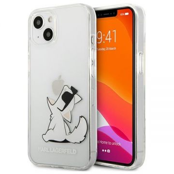 Husa Karl Lagerfeld KLHCP13MCFNRC compatibila cu iPhone 13, Choupette Fun, Transparent