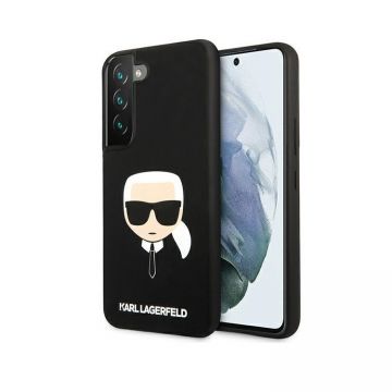 Husa Karl Lagerfeld KLHCS22SSLKHBK compatibila cu Samsung Galaxy S22, Silicone Karl`s Head, Negru