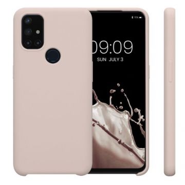 Husa Kwmobile pentru OnePlus Nord N10 5G, Silicon, Crem, 53890.225