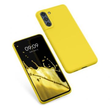 Husa Kwmobile pentru Samsung Galaxy S21 FE, Silicon, Galben, 55484.165