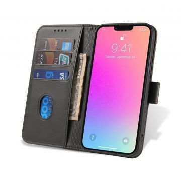 Husa Magnet Wallet Stand compatibila cu iPhone 14 Pro Max Black