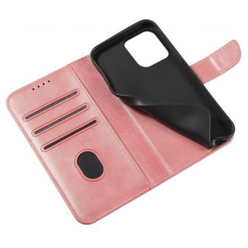 Husa Magnet Wallet Stand compatibila cu iPhone 14 Pro Max Pink