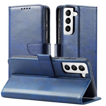 Husa Magnet Wallet Stand compatibila cu Samsung Galaxy S22 Plus Blue