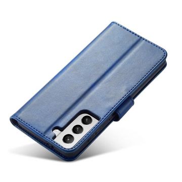 Husa Magnet Wallet Stand compatibila cu Samsung Galaxy S22 Ultra Blue
