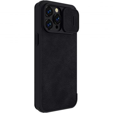 Husa Nillkin Qin Pro Leather compatibila cu iPhone 14 Pro Max Black