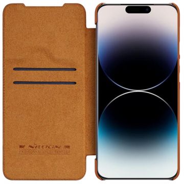 Husa Nillkin Qin Pro Leather compatibila cu iPhone 14 Pro Max Brown