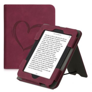 Husa pentru Barnes & Noble NOOK Glowlight 4, Kwmobile, Rosu, Piele ecologica, 58675.03