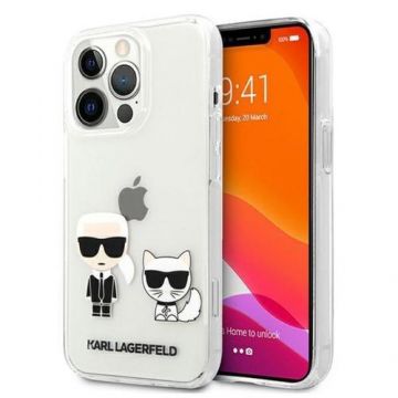 Husa Protectie Spate Karl Lagerfeld KLHCP13LCKTR pentru iPhone 13 Pro (Transparent)