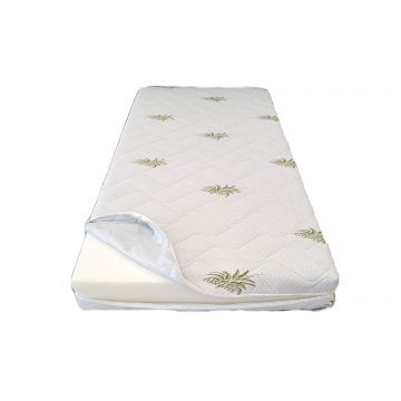 Husa saltea 100x200x25, Aloe Vera, matlasata, lavabila, detasabila, cu fermoar 4 laturi