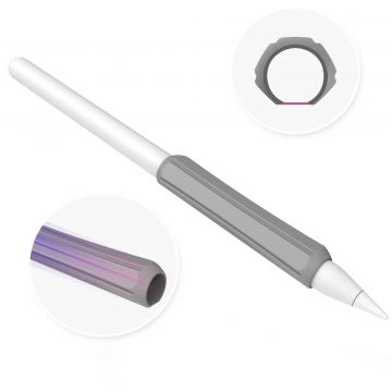 Husa Stoyobe Silicone compatibila cu Apple Pencil 1/2 si Huawei M-Pencil, Gri