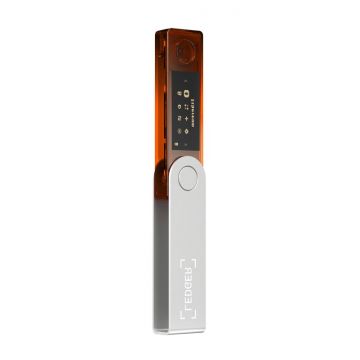 Portofel electronic Ledger Nano X Crypto, pentru monede virtuale Bitcoin, Ethereum, Dash, ZCash si altele, Blazing Orange