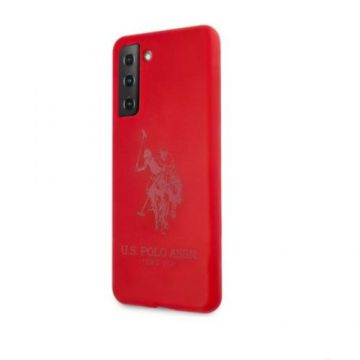 Protectie Spate U.S. Polo Double Horse USHCS21MSLHRTRE pentru Samsung S21 Plus (Rosu)