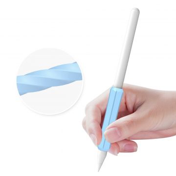 Set 3 huse Stoyobe Silicone compatibil cu Apple Pencil 1/2 si Huawei M-Pencil, Negru/Albastru/Bleumarin