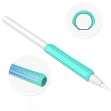 Set 3 huse Stoyobe Silicone compatibil cu Apple Pencil 1/2 si Huawei M-Pencil, Turcoaz/Verde/Alb