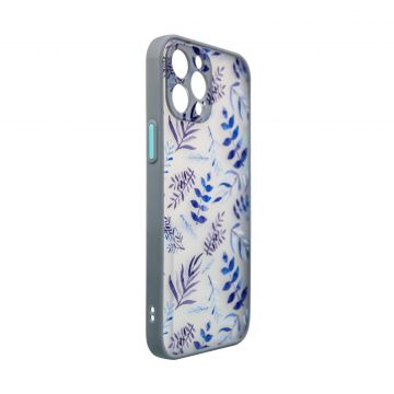 Carcasa Design Case compatibila cu iPhone 13 Pro Floral Dark Blue