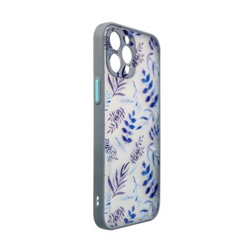 Carcasa Design Case compatibila cu iPhone 13 Pro Floral Dark Blue