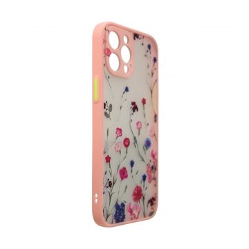 Carcasa Design Case compatibila cu iPhone 13 Pro Floral Pink