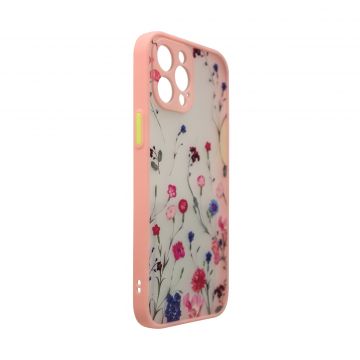 Carcasa Design Case compatibila cu iPhone 13 Pro Max Floral Pink