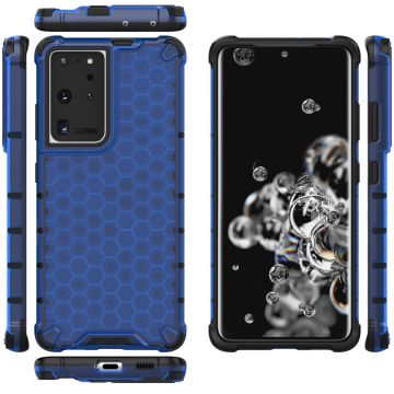 Carcasa Honeycomb compatibila cu Samsung Galaxy S22 Ultra Blue