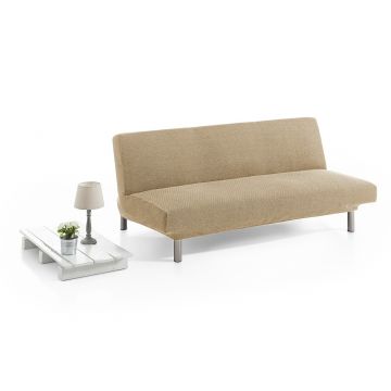 Husa canapea elastica bi-stretch, Belmarti, Viena, click-clack, 3 locuri, jacquard, bej