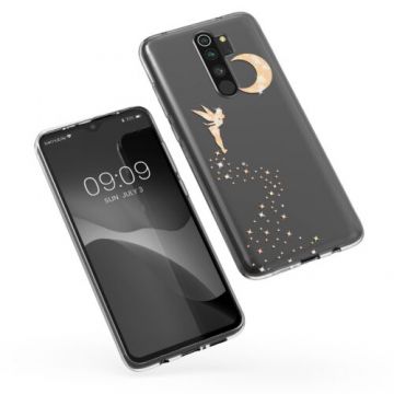 Husa Kwmobile pentru Xiaomi Redmi Note 8 Pro, Silicon, Transparent/Auriu, 50246.08