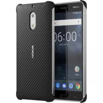 Husa protectie spate cc-802 black carbon fibre design pt Nokia 6