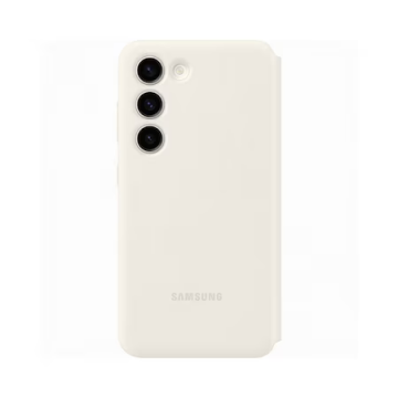 Husa Samsung Smart View Wallet pentru Galaxy S23 Cream