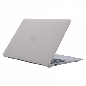 Set protectie 2 in 1 pentru MacBook Air 13.3 inch A1932 / A2179 / A2337 cu husa din plastic mat cauciucat si folie ecran TPU gri